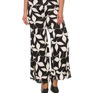 Plus Size Black and White Palazzo Pants